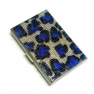 Victoria Leland Design Blue and Silver Rhinestone Card Holder